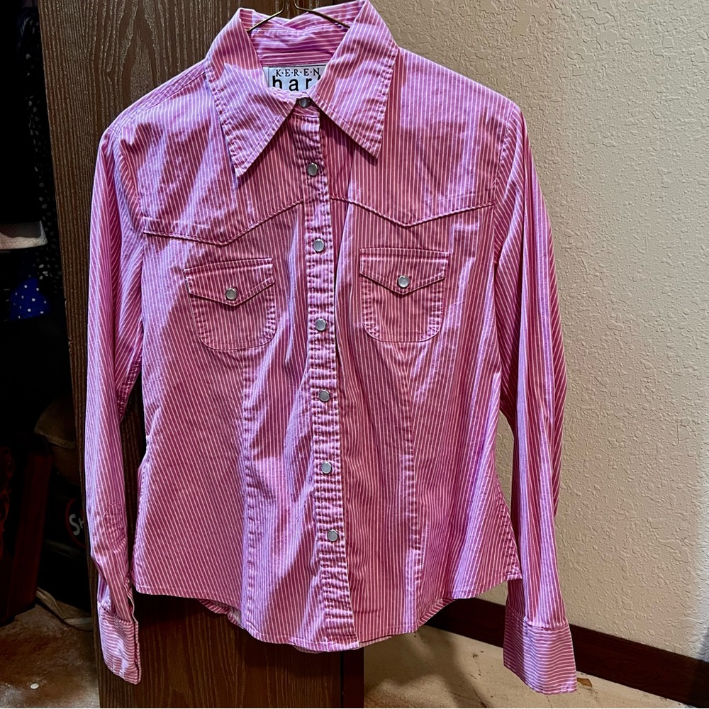 FREE Keren Hart Pink Pinstriped Button Down